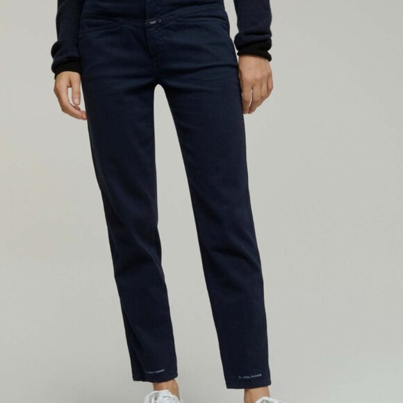 Closed Pedal Pusher Dark Blue Jeans - Picture 1 of 6